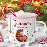 Personalised Coloured Light Christmas Element 12 oz Photo Enamel Mug with Name and Title Christmas Gift for Kids Family Friends