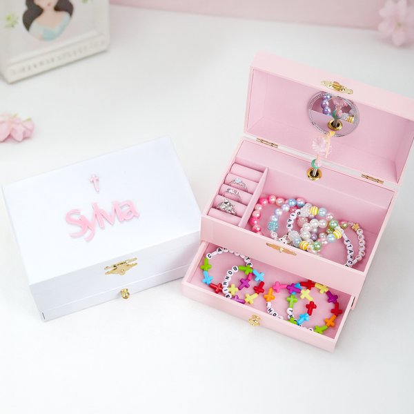Personalized Ballerina Musical Jewelry Box with Name Makeup Mirror Daily Use Birthday Gift for Ballet Lovers Girls