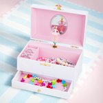 Personalised Ballerina Musical Jewellery Box with Name Makeup Mirror Daily Use Birthday Gift for Ballet Lovers Girls