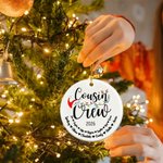Personlig Santa Hat Cousin Crew keramisk julepynt med navn Hjem tre dekorasjon julegave til familien