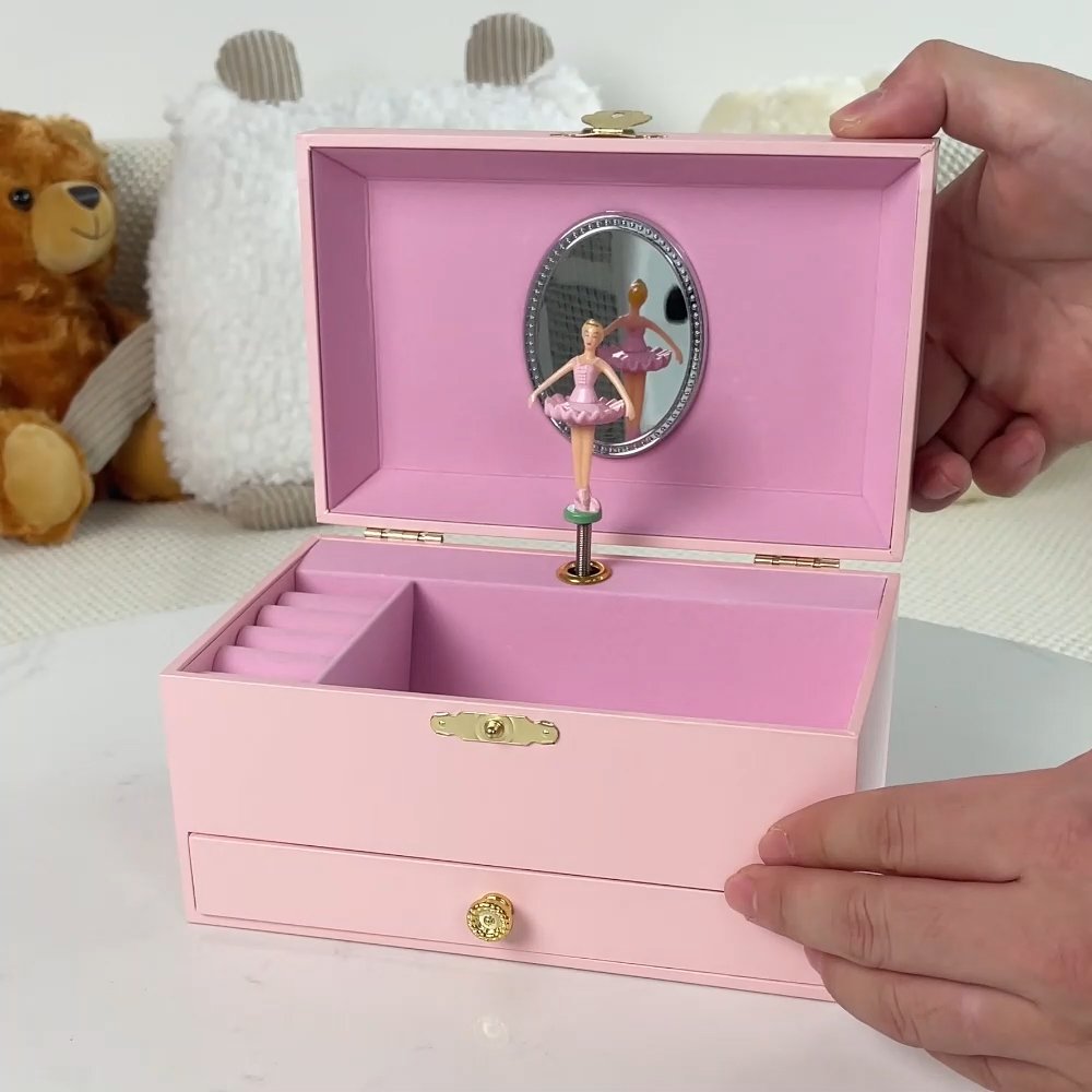 Personalized Ballerina Musical Jewelry Box with Name Makeup Mirror Daily Use Birthday Gift for Ballet Lovers Girls 4