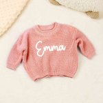 Personalised Multicolor Soft Warm Sweater with Name Daily Wear Birthday Christmas Gift for Toddlers Children