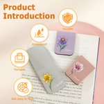 Gepersonaliseerde Retro Geboorte Bloem Magnetische PU lederen bladwijzer Clip met naam Boekenclub Verjaardagscadeau voor het lezen van liefhebbers boekenwurmen