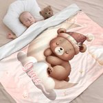Personalizado Luna Nube Estrella Lindo Dibujos animados Dormir Animal Suave manta con nombre Decoración del hogar Cumpleaños Regalo de Navidad para los niños