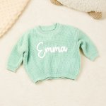 Personalised Multicolor Soft Warm Sweater with Name Daily Wear Birthday Christmas Gift for Toddlers Children