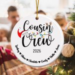 Personlig Santa Hat Cousin Crew keramisk julepynt med navn Hjem tre dekorasjon julegave til familien