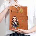 Personalisierte Geburt Blume Schmetterling Cartoon Lesezeichen A5 Skizzenbuch Notebook Cover mit Namen und Lagerung Tasche Geburtstag Geschenk für Familie