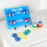 Personalised Coloured Removable Mini Barbells Weightlifting Tracking Board with Text Home Gym Gift for Coaches Fitness Lovers