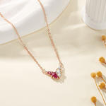 Personalised Butterfly Birthstone Necklace Dainty Jewellery Christmas Birthday Anniversary Gift for Mother Women