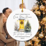 Personalised Christmas House Door Ceramic Ornament with Names Address and Year Home Decor Christmas Gift for Family Friends New Home Movers