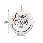Personlig Santa Hat Cousin Crew keramisk julepynt med navn Hjem tre dekorasjon julegave til familien
