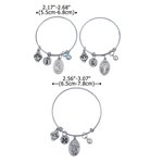 Henkilökohtainen Birthstone katolinen Saint säädettävä rannerengas rannerengas Initial Confirmation syntymäpäivä joululahja tytöille teini-ikäiset naiset