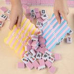 Personalized 3D-Printed Striped Design Scalloped Edge Mahjong Tile Mixer with Name Mahjong Game Night Birthday Gift for Mahjong Enthusiasts