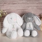 Personalized Cute Floral Cross Peter Rabbit Plush Stuffed Animal Toy with Name and Date Baby Shower Baptism Birthday Gift for Kids