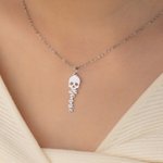 Personalised Gothic Skull Name Necklace Dainty Jewellery Horror Theme Parties Birthday Gift for Women Punk Enthusiast
