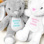 Personalized First Easter Plush Bunny Toy with Name Easter Baby Shower Gift for Newborn Kid