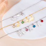 Collier dinosaure personnalisé avec pierre de naissance pour maman et bébé Cadeau d'anniversaire de Noël pour femme