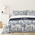 Toile De Jouy Suave Funda Nórdica Personalizada y 2 Fundas de Almohada Juego de Ropa de Cama con Letra y Nombre Decoración del Hogar Regalo de Cumpleaños para la Familia