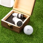 Personalised Name Initial Monogram Golf Ball Stamp and Wooden Storage Box Golf Course Accessory Birthday Sports Gift for Golf Players Lovers