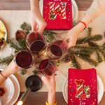 Personalized Candy Cane Initial 100% Cotton Red Napkin with Name Party Table Decor Christmas Gift for Family Friends