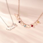 Collier dinosaure personnalisé avec pierre de naissance pour maman et bébé Cadeau d'anniversaire de Noël pour femme