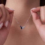 Personalised Butterfly Birthstone Necklace Dainty Jewellery Christmas Birthday Anniversary Gift for Mother Women
