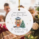 Personalised Christmas House Door Ceramic Ornament with Names Address and Year Home Decor Christmas Gift for Family Friends New Home Movers