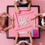 Personalized 3D-Printed Striped Design Scalloped Edge Mahjong Tile Mixer with Name Mahjong Game Night Birthday Gift for Mahjong Enthusiasts