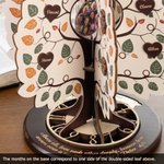 Personalized Wooden Family Tree Birthday Calendar Ornament with Photo and Names Text Home Decor Christmas Gift for Family