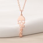Personalised Gothic Skull Name Necklace Dainty Jewellery Horror Theme Parties Birthday Gift for Women Punk Enthusiast