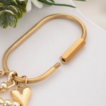Porte-clés de sac à main personnalisé en or avec une bulle d'air initiale Cadeau d'anniversaire de mariage pour femme