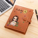 Personalisierte Geburt Blume Schmetterling Cartoon Lesezeichen A5 Skizzenbuch Notebook Cover mit Namen und Lagerung Tasche Geburtstag Geschenk für Familie
