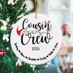 Personlig Santa Hat Cousin Crew keramisk julepynt med navn Hjem tre dekorasjon julegave til familien