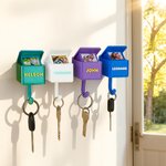 Personalised Multicolour 3D-Printed Wall Key Holder with Name and Photo House Decor Birthday Housewarming Gift for Family Friends