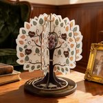 Personalized Wooden Family Tree Birthday Calendar Ornament with Photo and Names Text Home Decor Christmas Gift for Family