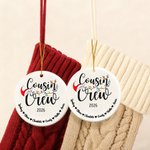 Personlig Santa Hat Cousin Crew keramisk julepynt med navn Hjem tre dekorasjon julegave til familien