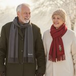 Personlig fargerik brodert fødselsblomst mykt varmt dusk skjerf med navn jubileum bursdag julegave til kvinner menn