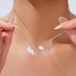Collier dinosaure personnalisé avec pierre de naissance pour maman et bébé Cadeau d'anniversaire de Noël pour femme