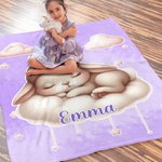 Personalizado Luna Nube Estrella Lindo Dibujos animados Dormir Animal Suave manta con nombre Decoración del hogar Cumpleaños Regalo de Navidad para los niños