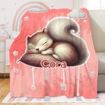 Personalizado Luna Nube Estrella Lindo Dibujos animados Dormir Animal Suave manta con nombre Decoración del hogar Cumpleaños Regalo de Navidad para los niños