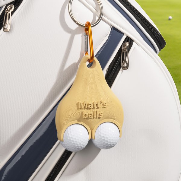 Personalized 3D Printed Text Funny Multicolor Golf Ball Holder with Clip Golf Club Accessory Sports Birthday Christmas Gift for Golf Lover