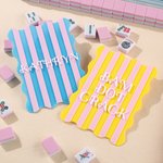 Personalized 3D-Printed Striped Design Scalloped Edge Mahjong Tile Mixer with Name Mahjong Game Night Birthday Gift for Mahjong Enthusiasts