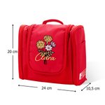 Personalisierte Kulturtasche mit Gestickten Geburtsblumen und Namen inklusive Spiegel Haken und Fächern Reisezubehör Geburtstag Geschenk für Damen