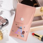 Personalised Cartoon Character Initial Makeup Brush Bag Set with Name and 8 Pcs Makeup Brushes Birthday Christmas Wedding Gift for Woman