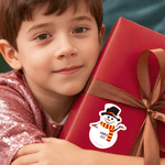 Personalized Cute Snowman Design Christmas Waterproof Stickers Labels with Name and Year Christmas Decor Party Favors for Family Kids