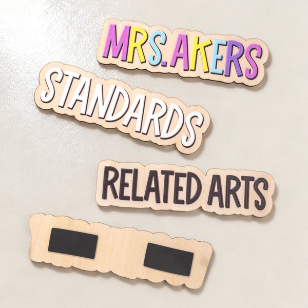 Personalisierte hölzerne Whiteboard Magnet mit Text Schulbedarf Klassenzimmer zurück zu Schule Geschenk für Lehrer