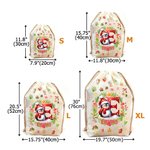 Spersonalizowany Snowman Reindeer Penguin Christmas Initial Drawstring Christmas Gift Bag with Name Christmas Eve Party Gift for Kids Family Friends