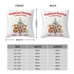 Personalisierte Hochlandkuh Familie Schneeflocke weichen Wurf Kissenbezug mit Namen Home Decor Weihnachtsgeschenk für Familie Hochland Kuh Liebhaber