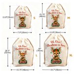 Spersonalizowana płócienna torba prezentowa z imieniem i nazwiskiem Snowflake Cute Deer Design Christmas Gift Bag for Kids Family Friends