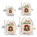 Personalised Merry Christmas Cute Cartoon Elf Canvas Drawstring Gift Bag with Name Christmas Party Favors for Kids Family